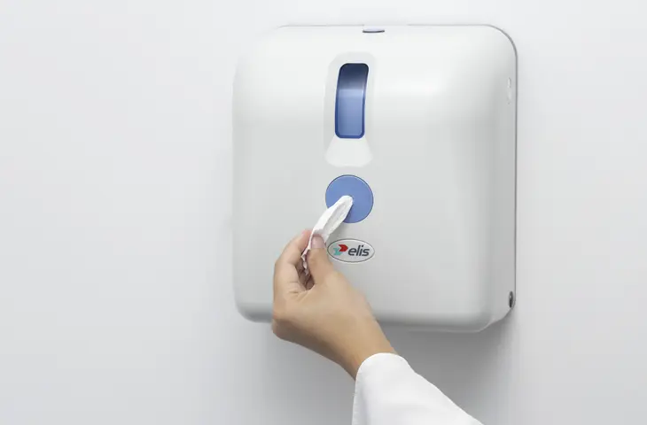 Distributeur de papier toilette blanc