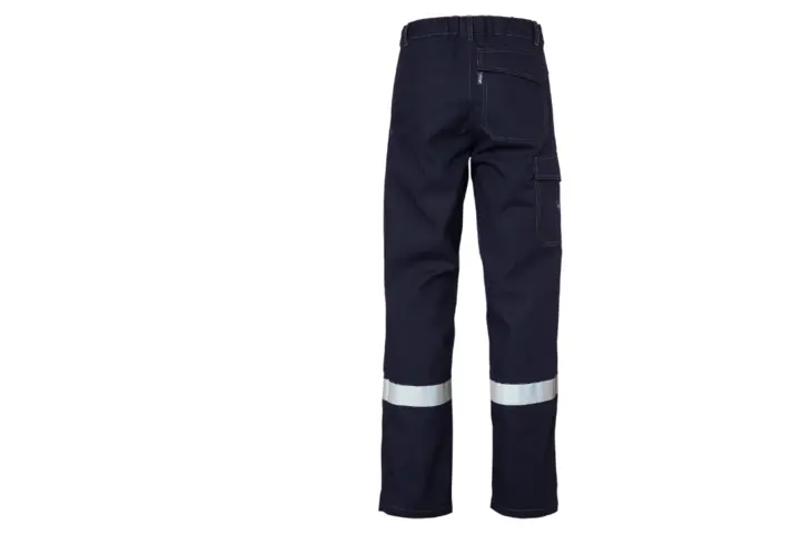 Pantalon de travail PROMEGA marine avec bandes rétroréfléchissantes - dos